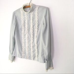 Vintage Edwardian High Collar Blouse